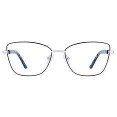 Square Black/Silver Eyeglasses