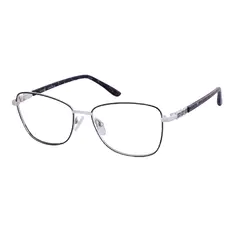 Square Black Silver Eyeglasses
