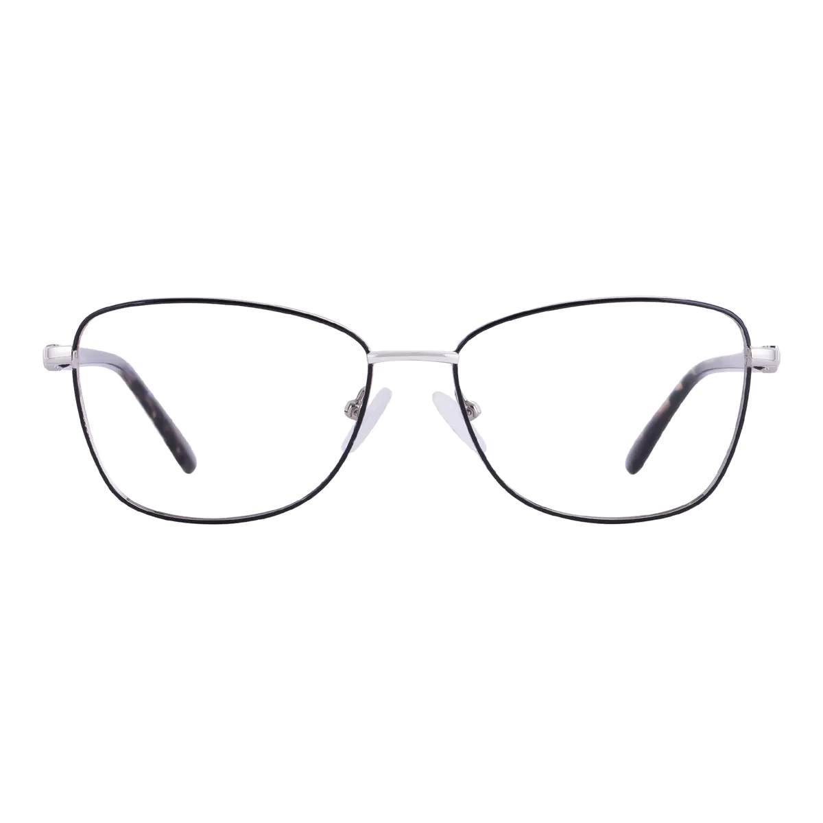 Square Black Silver Eyeglasses