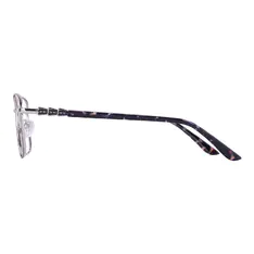 Square Black Silver Eyeglasses