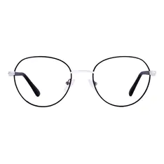Round Black/Silver Eyeglasses