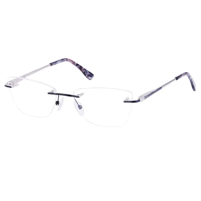Square Black/Silver Eyeglasses