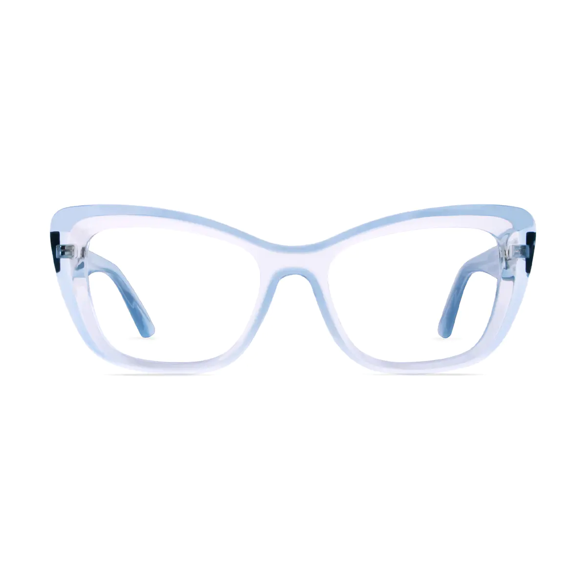 Rectangle Transparent Blue Eyeglasses