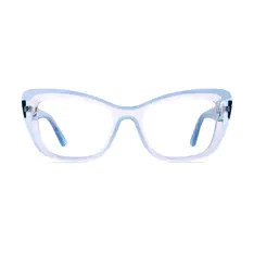 Rectangle Transparent Blue Eyeglasses