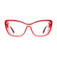 Rectangle Transparent Red Eyeglasses