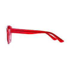 Rectangle Transparent Red Eyeglasses