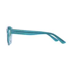 Rectangle Transparent Green Eyeglasses