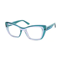 Rectangle Transparent Green Eyeglasses