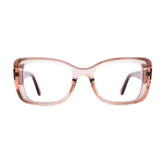 Rectangle Transparent Amber Eyeglasses
