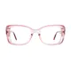 Rectangle Transparent Pink Eyeglasses