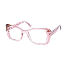 Rectangle Transparent Pink Eyeglasses