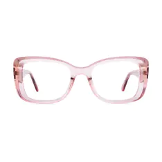 Rectangle Transparent Pink Eyeglasses