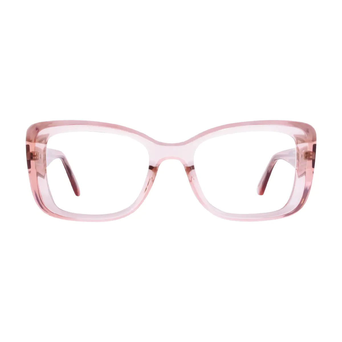 Rectangle Transparent Pink Eyeglasses