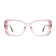 Rectangle Transparent Pink Eyeglasses