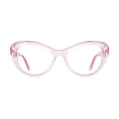 Cat-eye Transparent Pink Eyeglasses