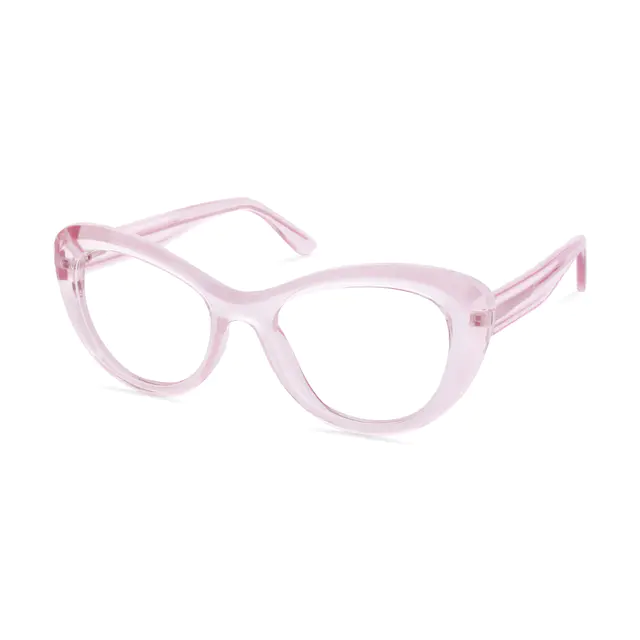 Cat-eye Transparent Pink Eyeglasses