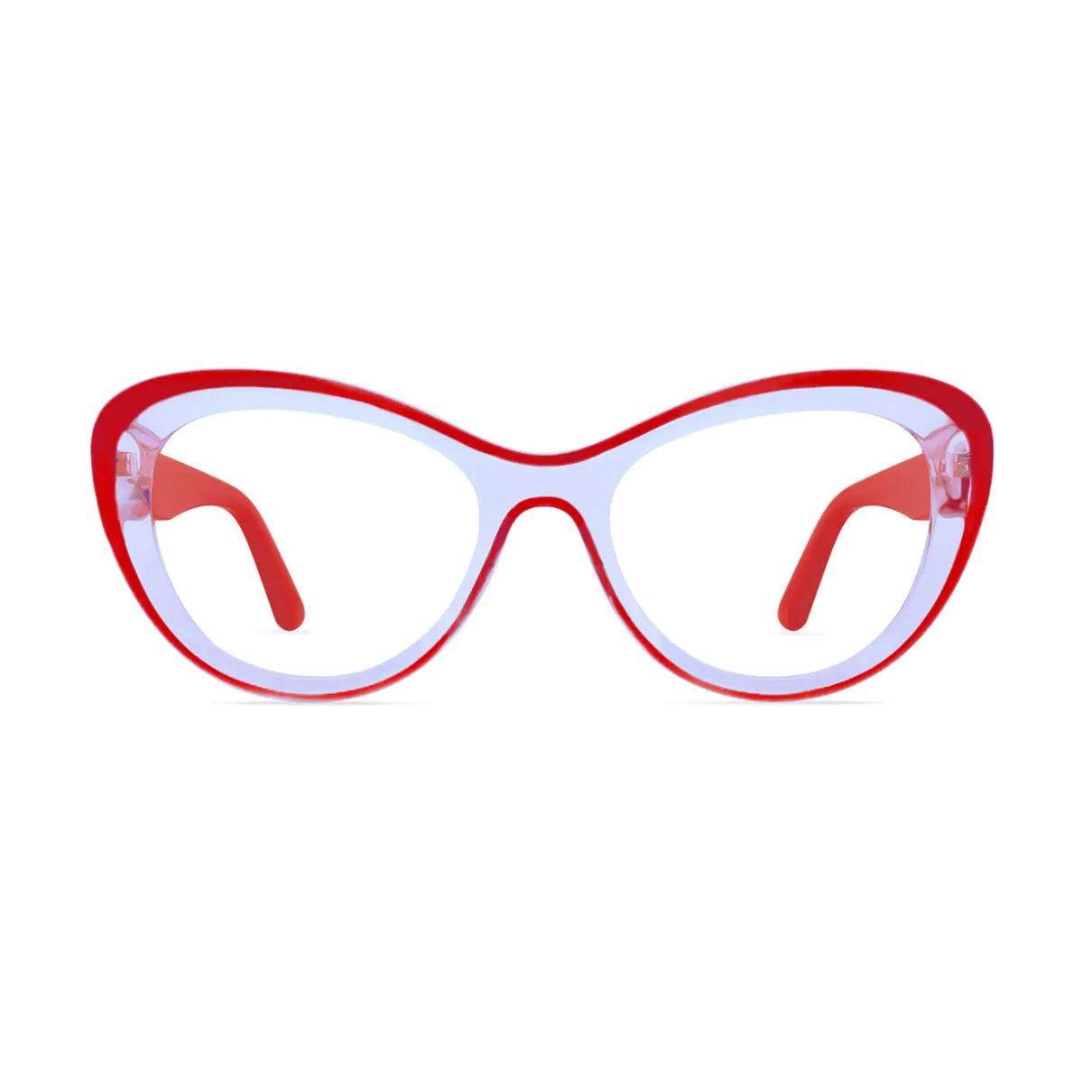 Cat-eye Transparent Red Eyeglasses