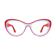 Cat-eye Transparent Red Eyeglasses