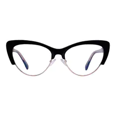 Cat-eye Black Gold Eyeglasses