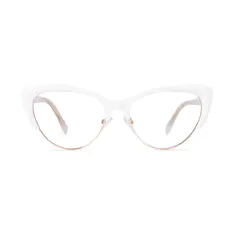 Cat-eye White/Gold Eyeglasses