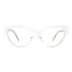Cat-eye White/Gold Eyeglasses