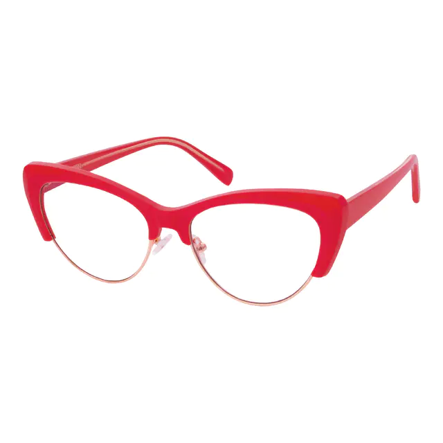 Cat-eye Red/Gold Eyeglasses
