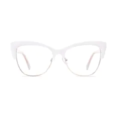 Cat-eye White/Gold Eyeglasses