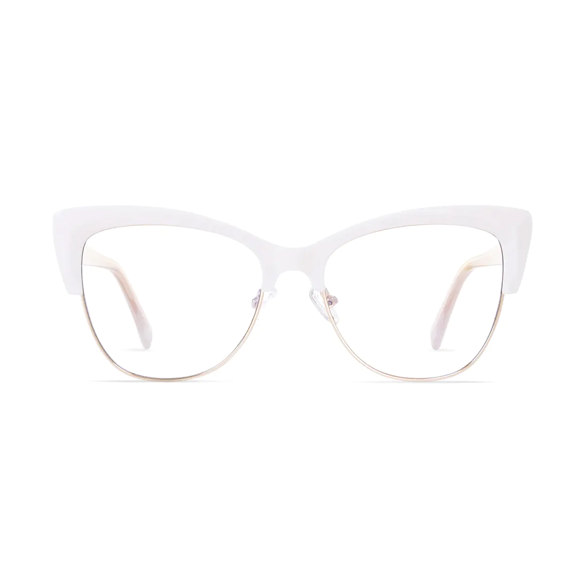 Cat-eye White/Gold Eyeglasses
