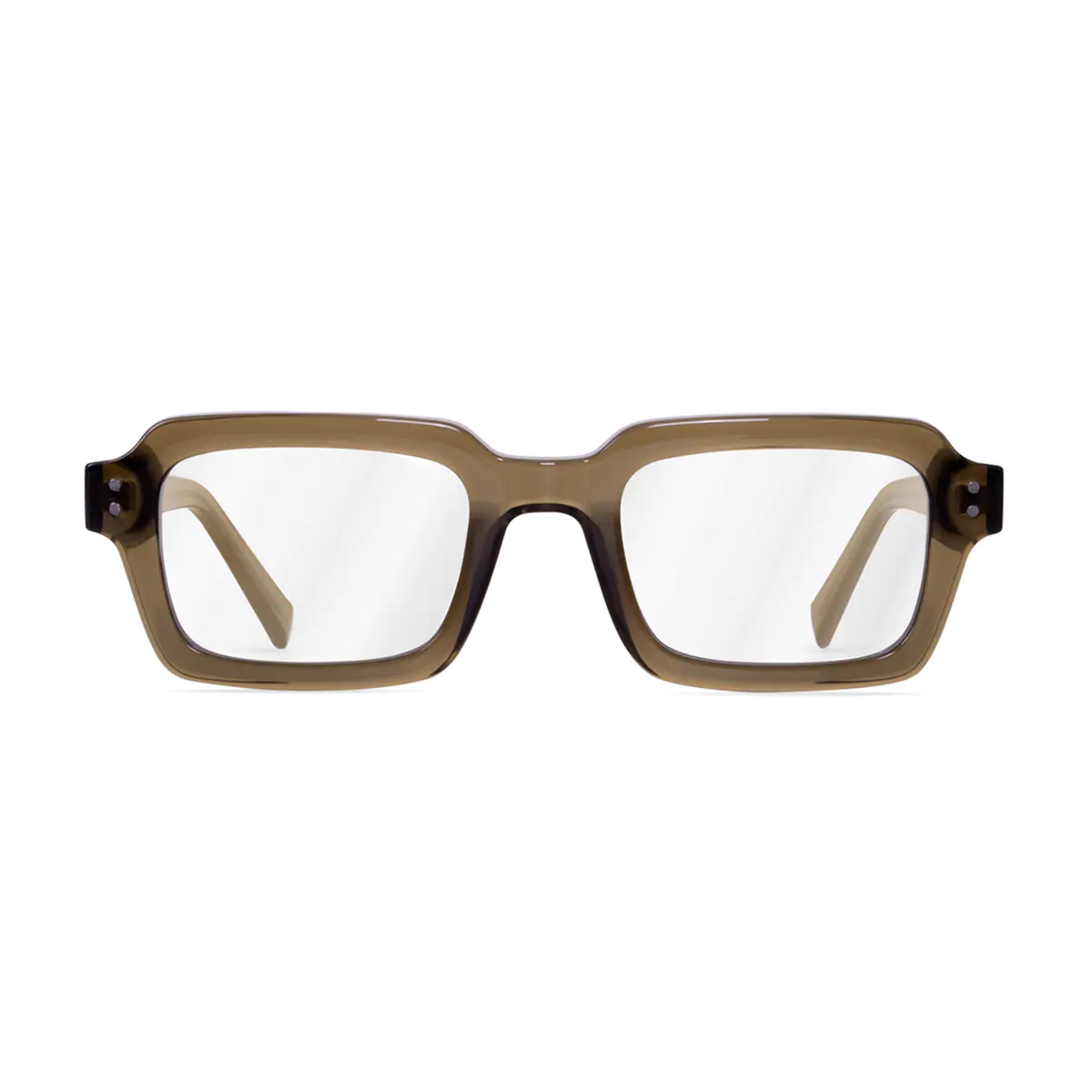 Rectangle Transparent Brown Eyeglasses