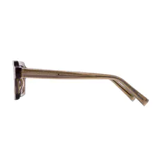 Rectangle Transparent Brown Eyeglasses