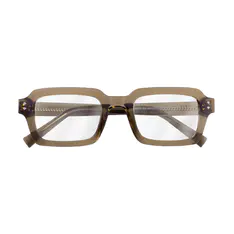 Rectangle Transparent Brown Eyeglasses