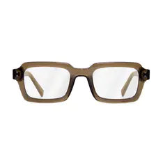 Rectangle Transparent Brown Eyeglasses