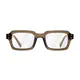 Rectangle Transparent Brown Eyeglasses