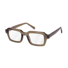 Rectangle Transparent Brown Eyeglasses