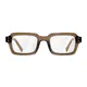 Rectangle Transparent Brown Eyeglasses