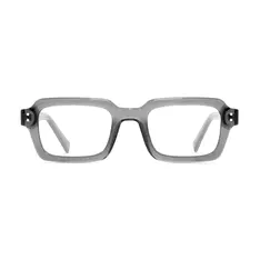 Rectangle Transparent Gray Eyeglasses