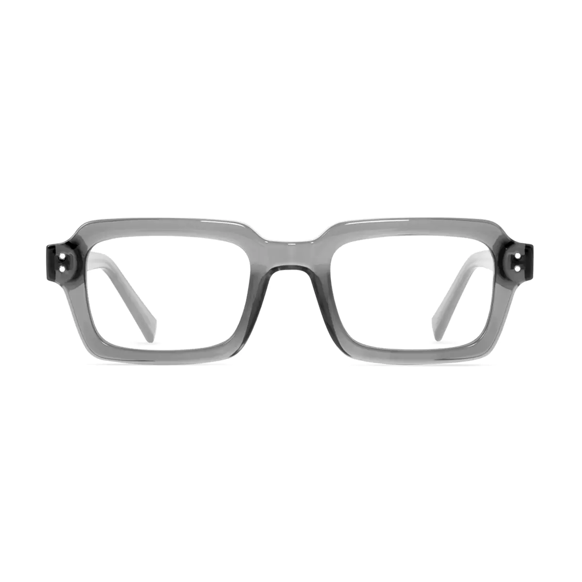 Rectangle Transparent Gray Eyeglasses