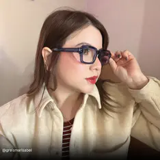 Rectangle Transparent Blue Eyeglasses