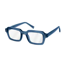 Rectangle Transparent Blue Eyeglasses