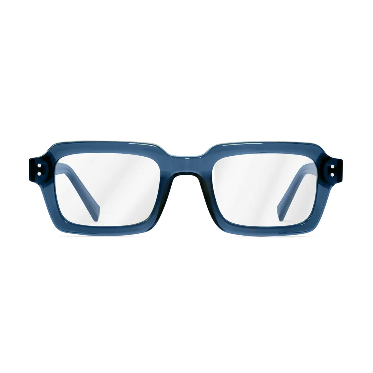 Rectangle Transparent Blue Eyeglasses