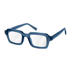 Rectangle Transparent Blue Eyeglasses