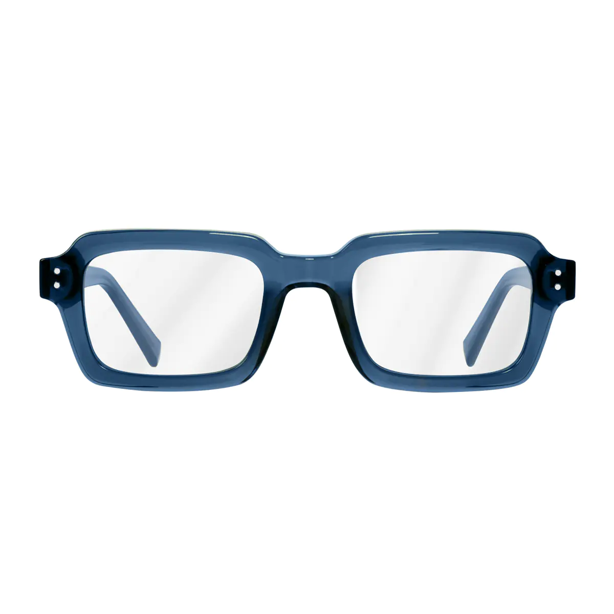 Rectangle Transparent Blue Eyeglasses