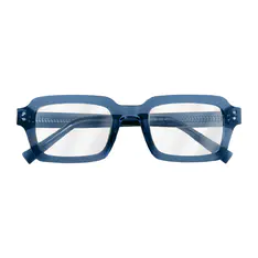 Rectangle Transparent Blue Eyeglasses
