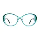 Round Transparent Green Eyeglasses