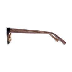 Rectangle Transparent Brown Eyeglasses
