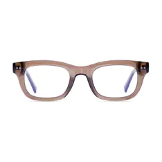 Rectangle Transparent Brown Eyeglasses