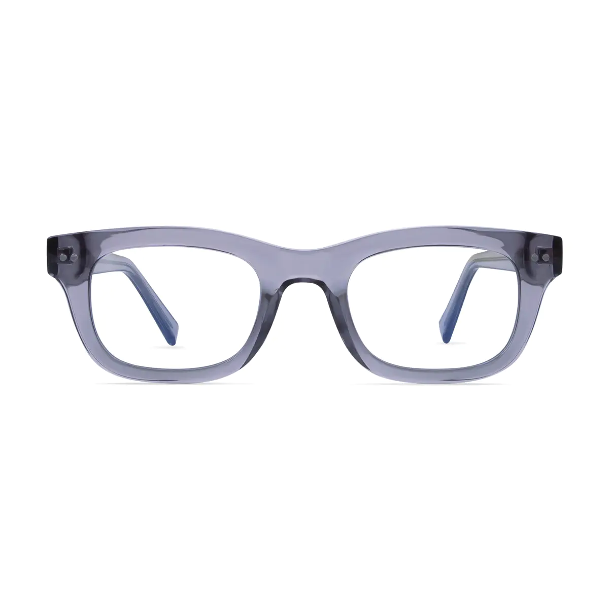 Rectangle Transparent Gray Eyeglasses