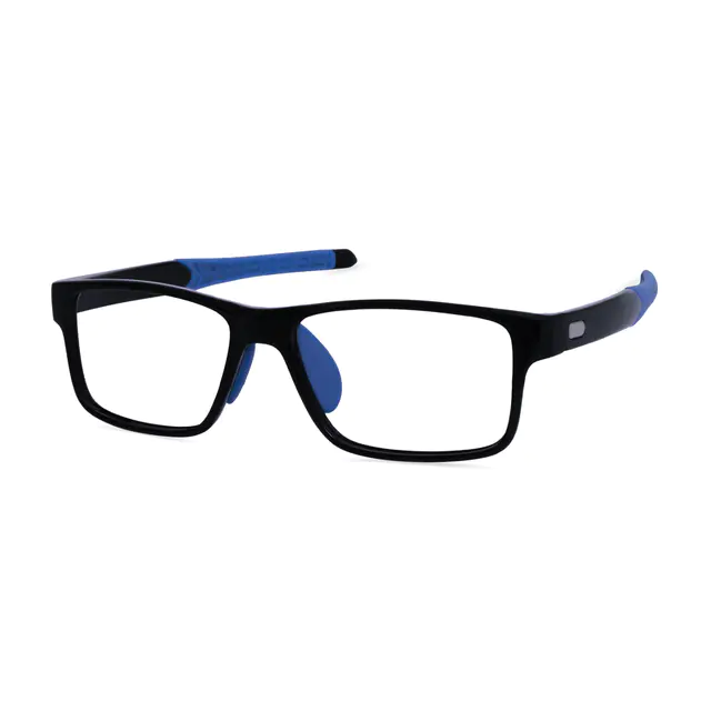 Rectangle Black/Blue Sport Eyeglasses