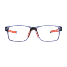 Rectangle Transparent Gray/ Orange Sport Eyeglasses