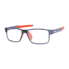 Rectangle Transparent Gray/ Orange Sport Eyeglasses